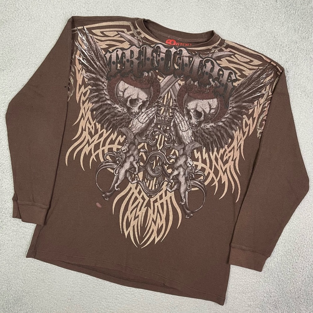 Vintage‎ y2k affliction thermal long sleeve T-shirt